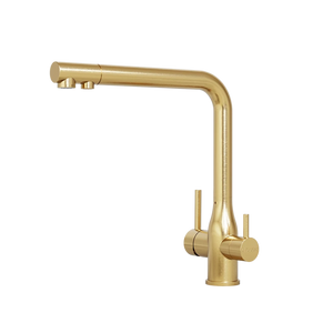 Tripla Elite Square Three-Way Mixer Brushed Gold - Brushed Gold