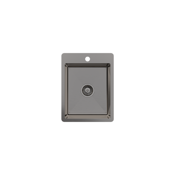Evelyn 380x500 Single Bowl Tap Landing Sink Brushed Gunmetal