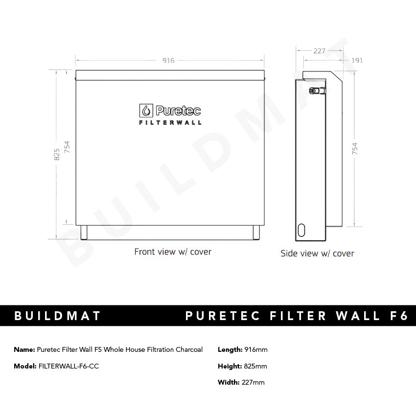 Puretec Filter Wall F6 Whole House Filtration Charcoal