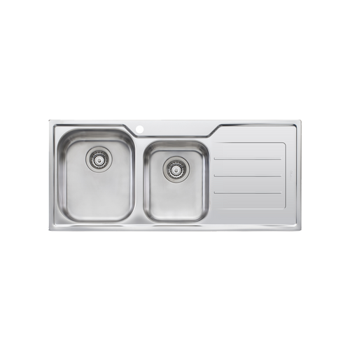 Flinders 1 And 3/4 Bowl Sink With Drainer Left Stainless Steel