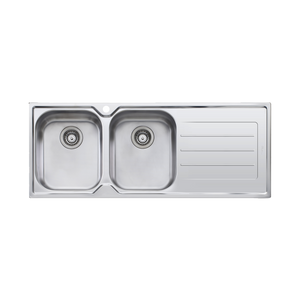 Flinders Double Bowl Topmount Sink With Drainer Left Stainless Steel - Stainless Steel