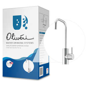Satellite Water Filtration System With Square Goose Neck Filter Tap White - White