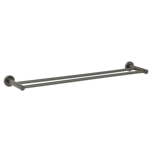 Venezia Double Towel Rail 600mm Brushed Gunmetal