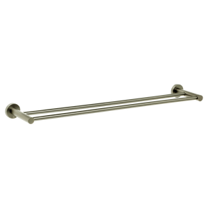 Venezia Double Towel Rail 600mm Brushed Nickel - Brushed Nickel