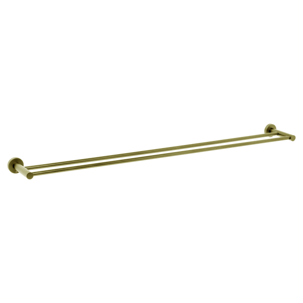 Venezia Double Towel Rail 900mm Brushed Brass Gold