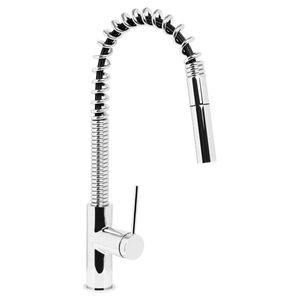 Venezia Gooseneck Pull Out Spring Sink Mixer Chrome - Chrome