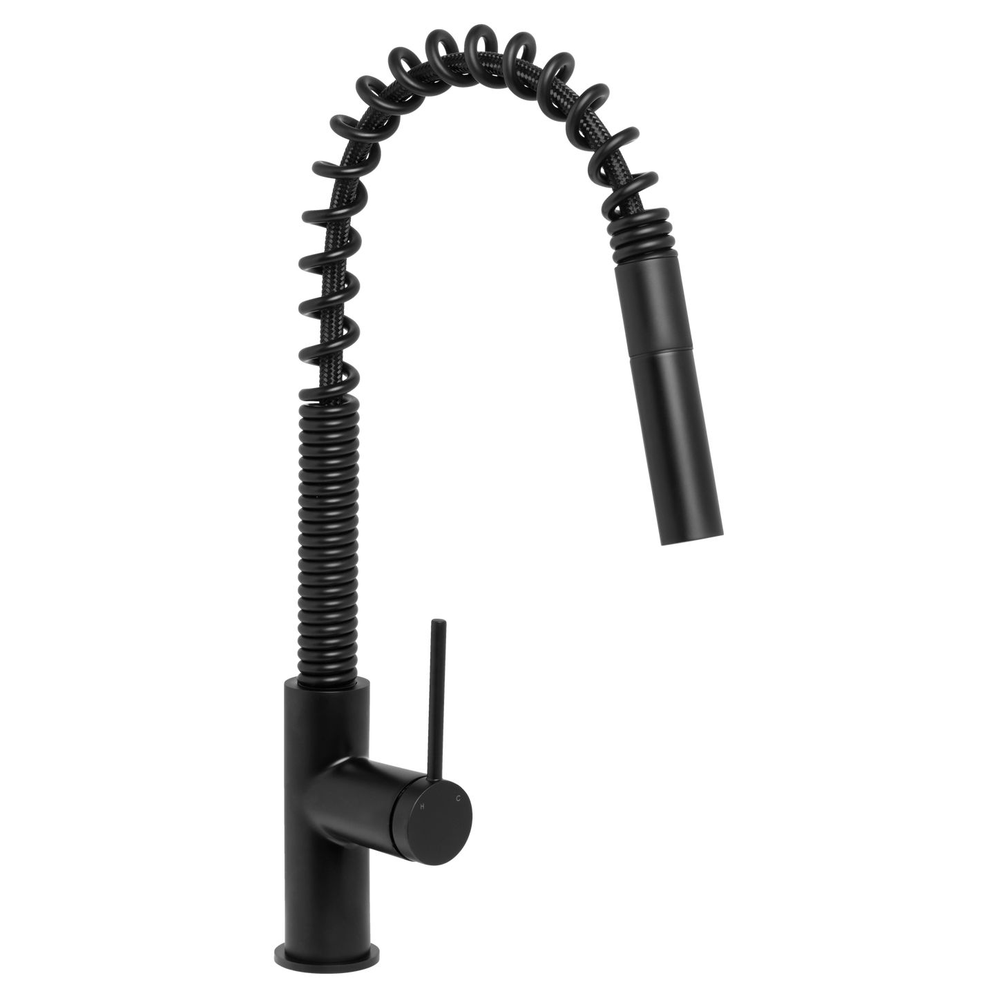 Venezia Gooseneck Pull Out Spring Sink Mixer Matte Black