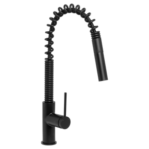 Venezia Gooseneck Pull Out Spring Sink Mixer Matte Black - Matte Black
