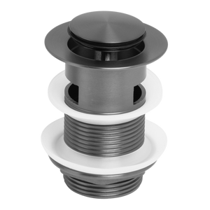 Venezia Pop-up Waste 32mm With Overflow Brushed Gunmetal - Brushed Gunmetal
