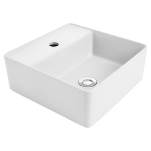Venezia White Square Countertop Basin - White
