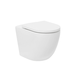 Gemelli Wall Faced Rimless Pan with Seat - White