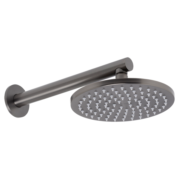 Venezia Overhead Rain Shower With 300mm Wall Arm Brushed Gunmetal