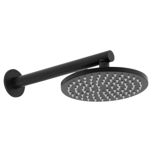 Venezia Overhead Rain Shower With 300mm Wall Arm Matte Black - Matte Black