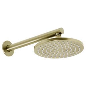 Venezia Overhead Rain Shower With 300mm Wall Arm Brushed Brass Gold - Brushed Brass Gold
