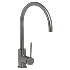 Venezia Gooseneck Sink Mixer Brushed Gunmetal - Brushed Gunmetal