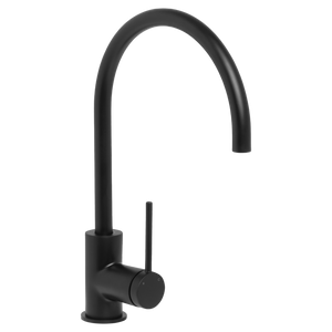 Venezia Gooseneck Sink Mixer Matte Black - Matte Black