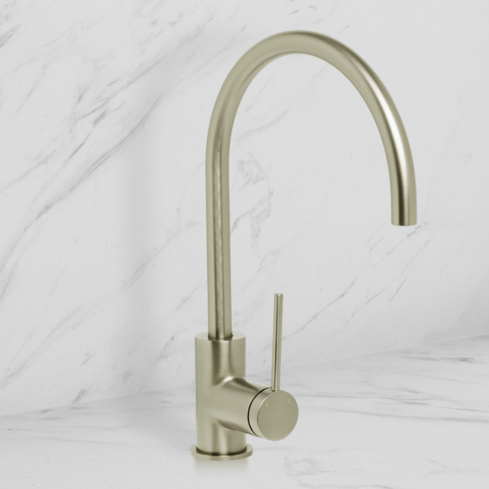 Venezia Gooseneck Sink Mixer Brushed Nickel