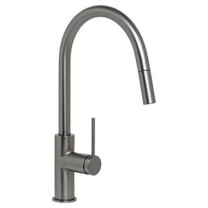 Venezia Gooseneck Pull Out Sink Mixer Brushed Gunmetal - Brushed Gunmetal