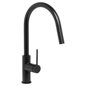 Venezia Gooseneck Pull Out Sink Mixer Matte Black - Matte Black