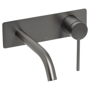 Venezia Wall Basin Mixer Brushed Gunmetal - Brushed Gunmetal