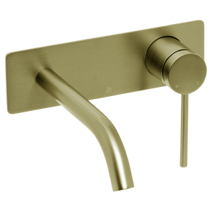 Venezia Wall Basin Mixer Brushed Brass Gold - Brushed Brass Gold