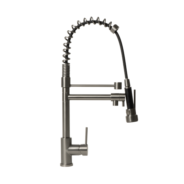 Cleo Brushed Gunmetal Pull Down Dual Spray Mixer