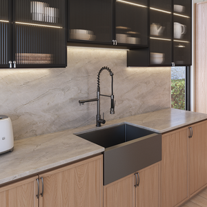 Cleo Brushed Gunmetal Pull Down Dual Spray Mixer - Brushed Gunmetal