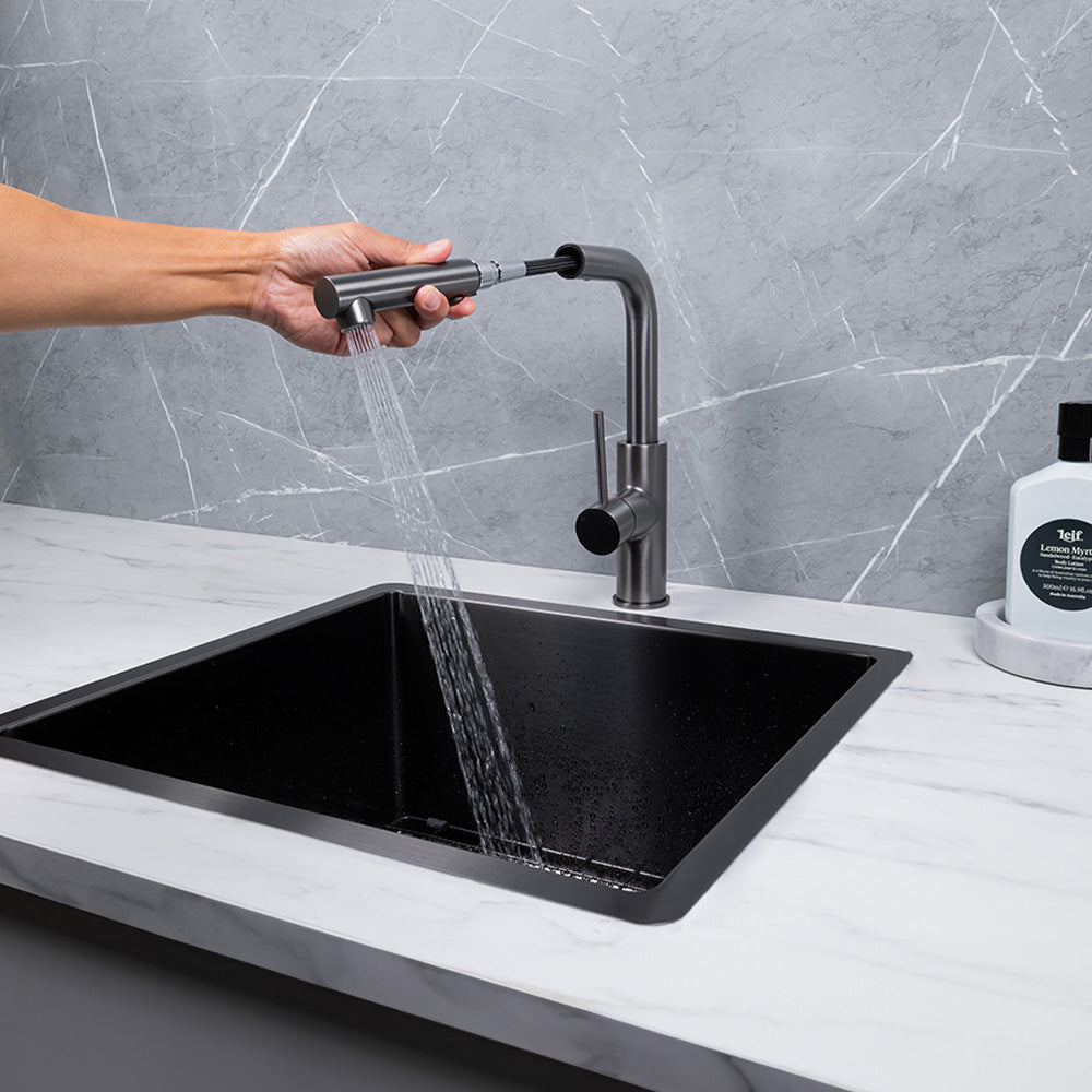 Nisa Square Pull Out Mixer Brushed Gunmetal
