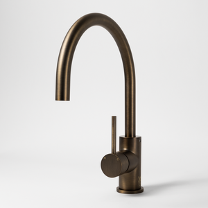 Ashanti Brushed Vintage Antique Brass Gooseneck Mixer - Brushed Vintage Antique Brass