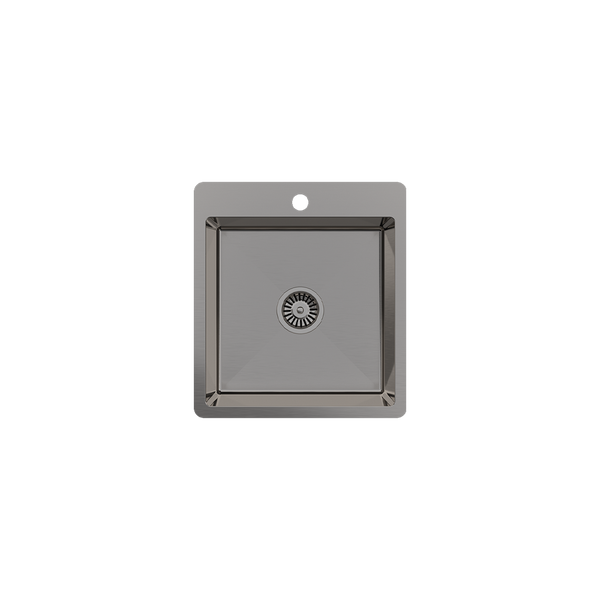 Kayla 450x500 Single Bowl Tap Landing Sink Brushed Gunmetal