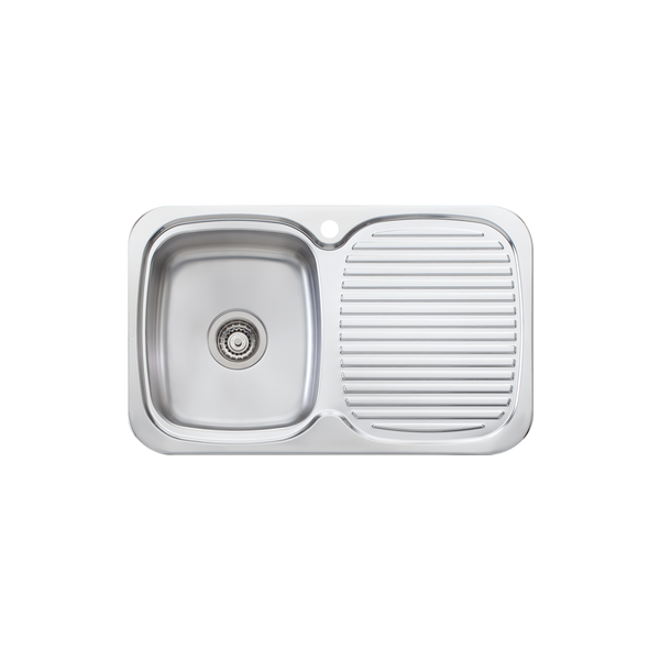 Lakeland Single Bowl Sink With Drainer Left Stainless Steel
