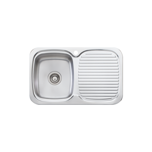 Lakeland Single Bowl Sink With Drainer Left Stainless Steel - Stainless Steel