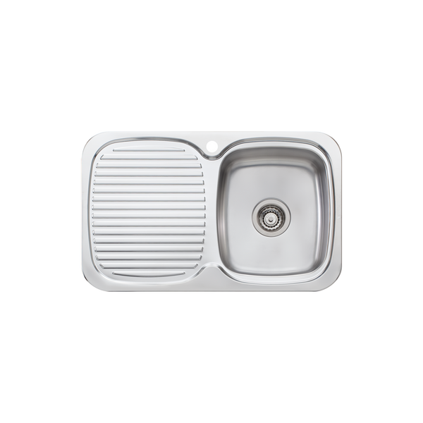 Lakeland Single Bowl Sink With Drainer Right Stainless Steel