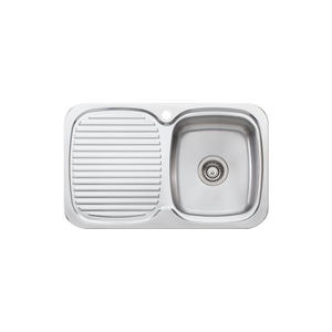 Lakeland Single Bowl Sink With Drainer Right Stainless Steel - Stainless Steel