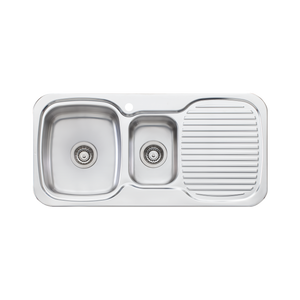 Lakeland 1 And 1/2 Bowl Sink With Drainer Left Stainless Steel - Stainless Steel
