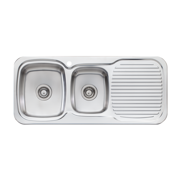 Lakeland 1 And 3/4 Bowl Sink With Drainer Left Stainless Steel