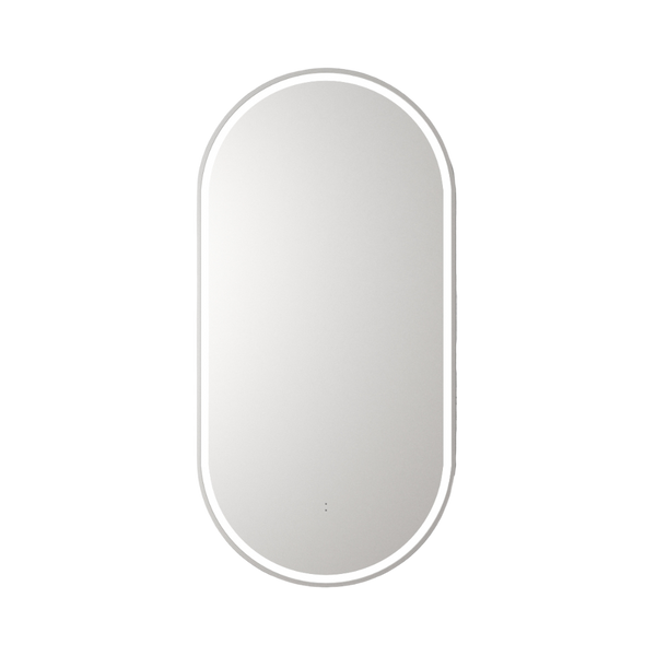 Beau Monde Oblong Pill LED Mirror Brushed Nickel