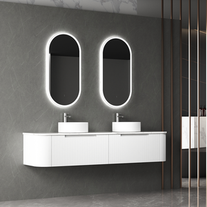 Beau Monde Oblong Pill LED Mirror Brushed Nickel - Brushed Nickel