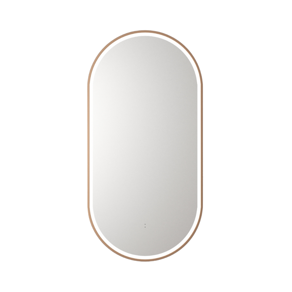 Beau Monde Oblong Pill LED Mirror Brushed Bronze