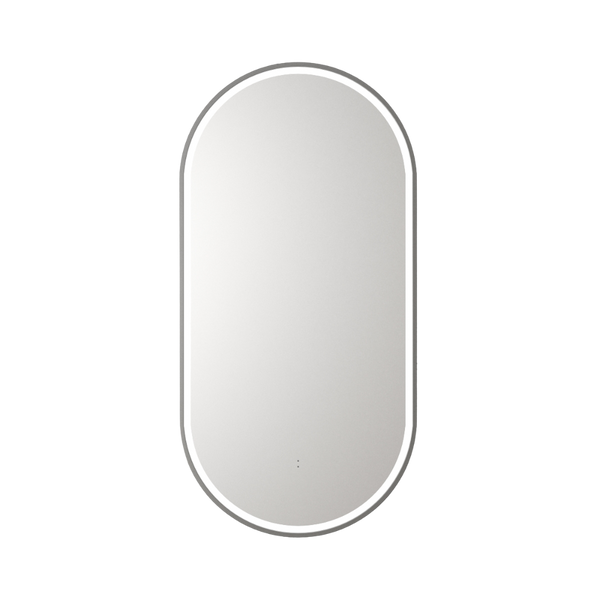 Beau Monde Oblong Pill LED Mirror Gunmetal