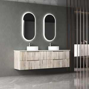 Beau Monde Oblong Pill LED Mirror Matte White - Matte White