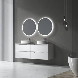 Windsor Round LED Mirror 700mm Matte White - Matte White