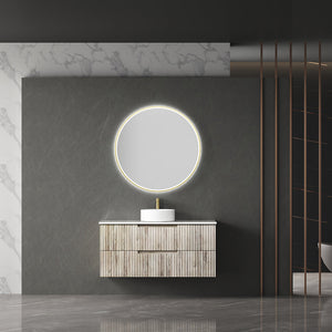 Windsor Round LED Mirror 900mm Brushed Gold - Brushed Gold