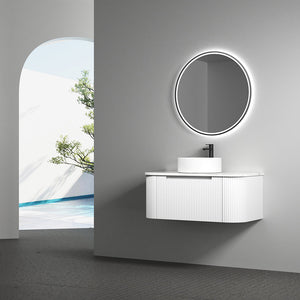 Windsor Round LED Mirror 900mm Gunmetal - Gunmetal