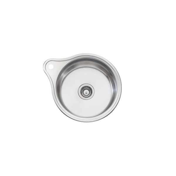 Solitaire Round Bowl Sink With Tap Landing Stainless Steel