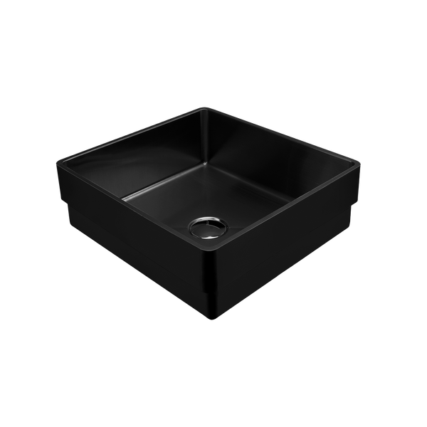 Milan Rectangular Stainless Steel Inset Basin Black