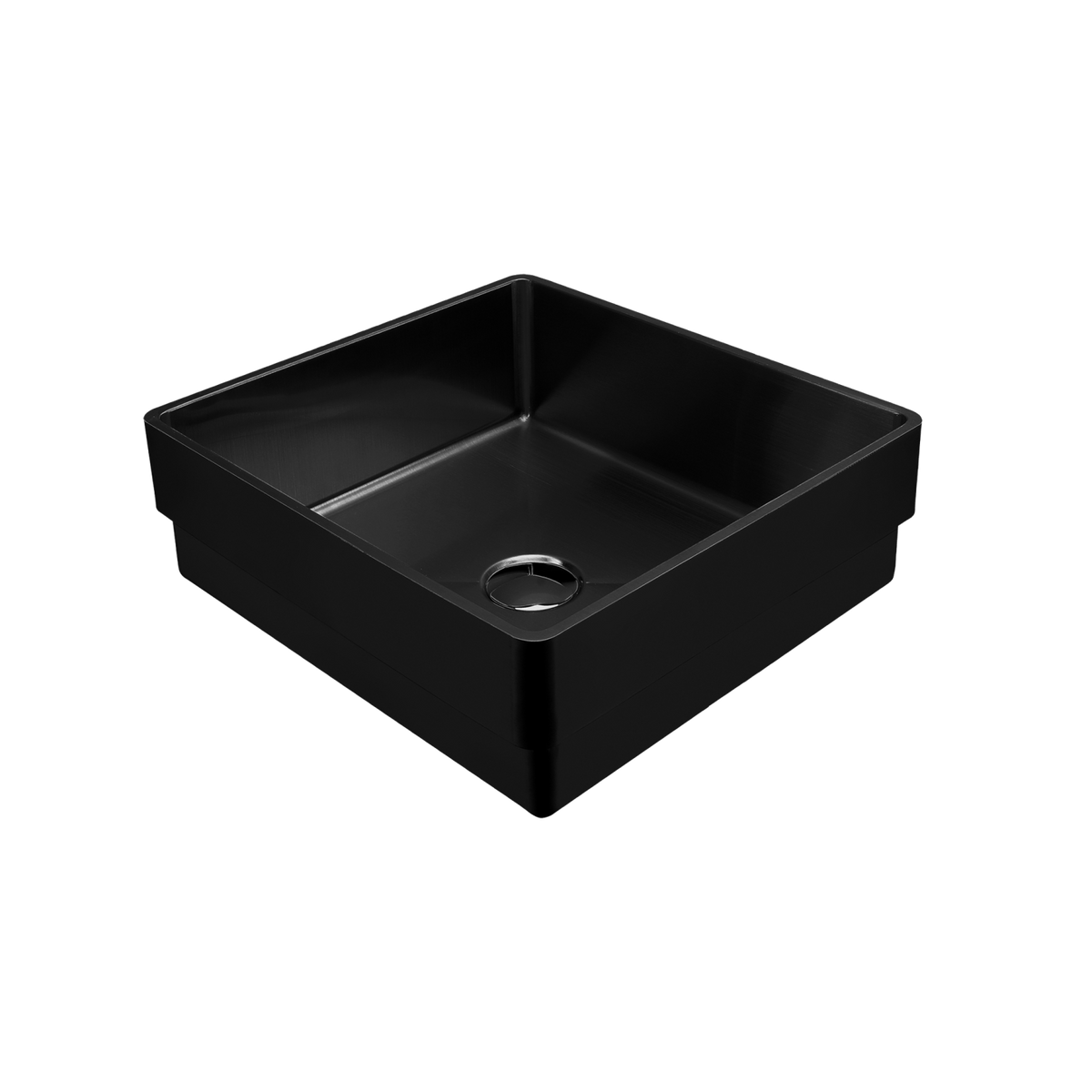 Milan Rectangular Stainless Steel Inset Basin Black