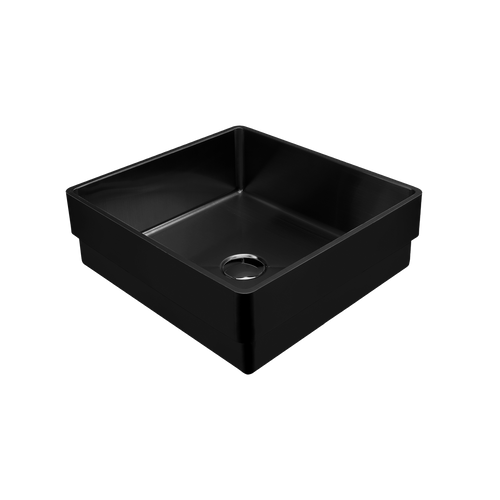 Milan Rectangular Stainless Steel Inset Basin Black