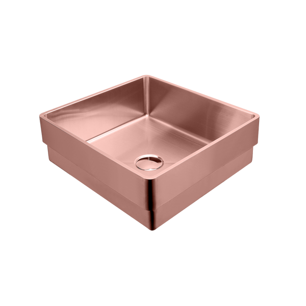 Milan Rectangular Stainless Steel Inset Basin Copper