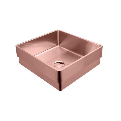 Milan Rectangular Stainless Steel Inset Basin Copper
